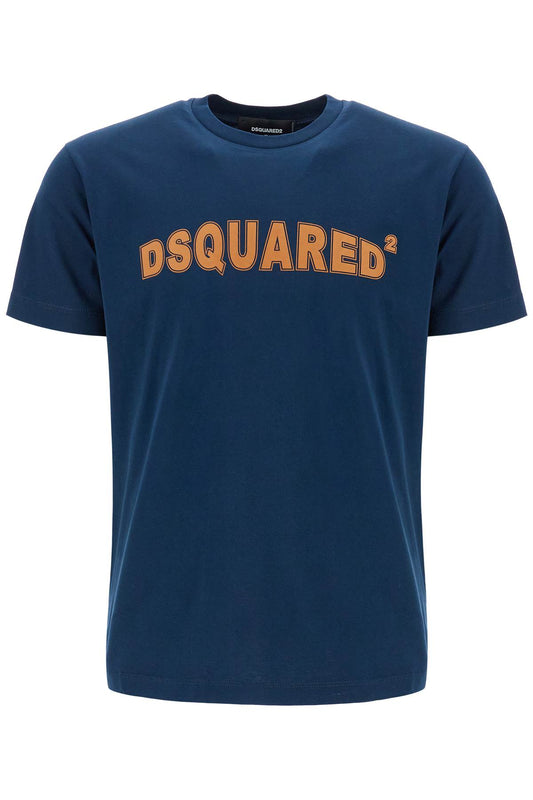 Dsquared2 t-shirt in cotone blu navy con scollo ampio Topwear Dsquared2