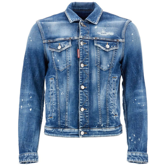 Dsquared2 navy blue vintage look cotton denim jacket