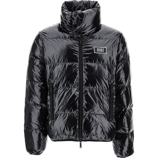 Dsquared2 lightweight black padded nylon jacket with high collar