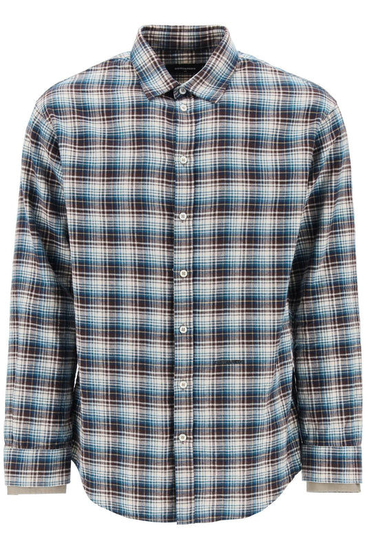 Dsquared2 check shirt with layered sleeves