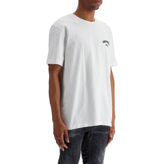 Dsquared2 white cotton t-shirt with embroidered logo