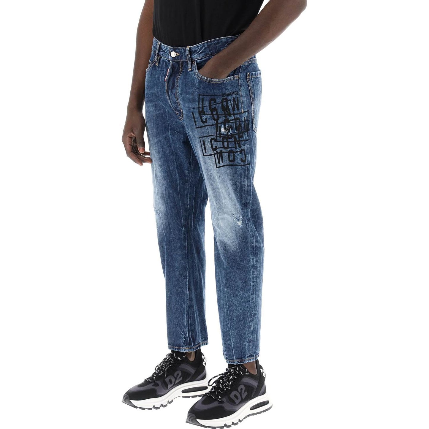 Dsquared2 "dark wash icon stamps bro jeans in