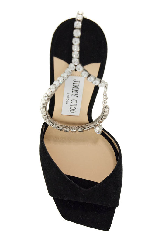 Jimmy Choo saeda 100 suede leather sand