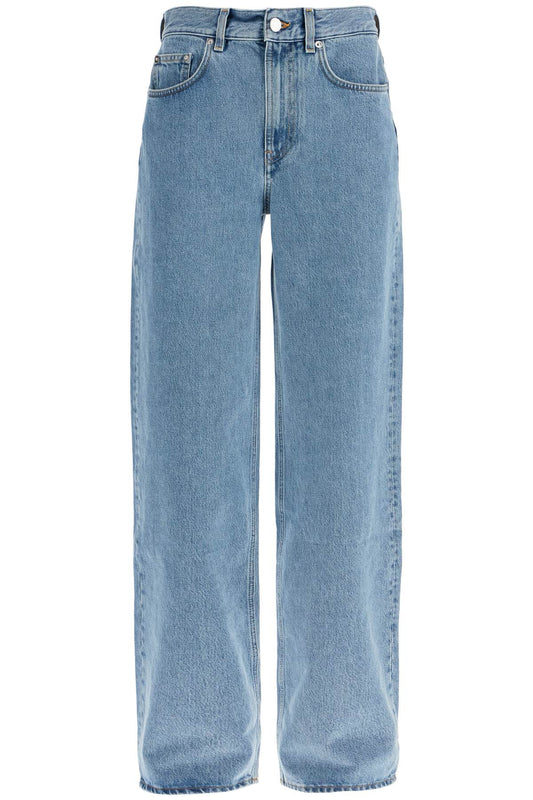 Loulou Studio organic denim wide leg high waist light blue washed pants Trousers Loulou Studio