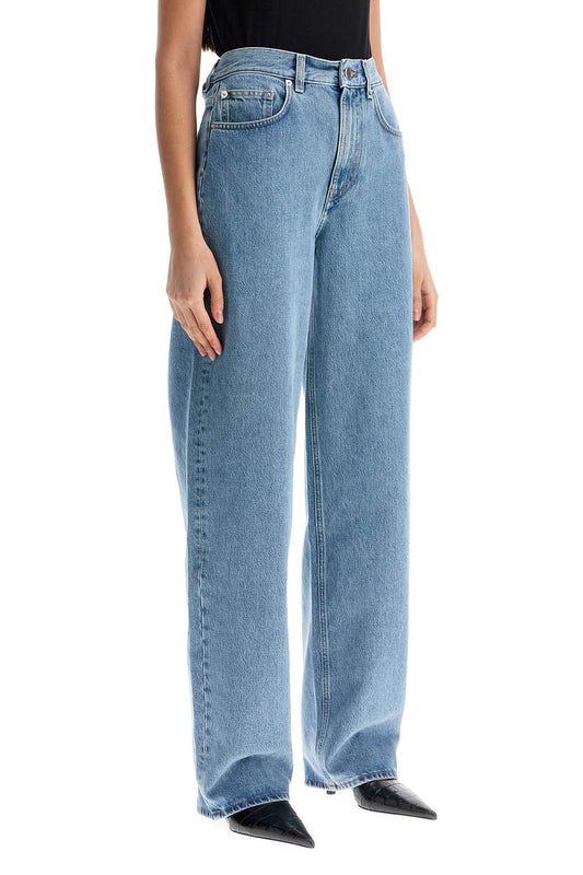 Loulou Studio organic denim wide leg high waist light blue washed pants Trousers Loulou Studio