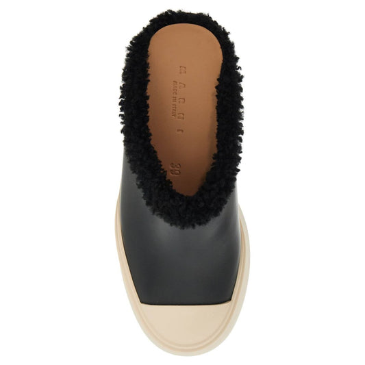 Marni pablo leather and shearling clog Mules Marni