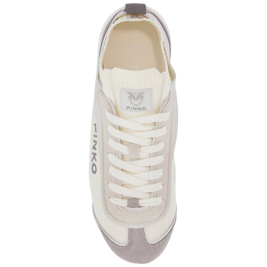 Pinko white latte knit fabric sneakers with light gray details Sneakers Pinko