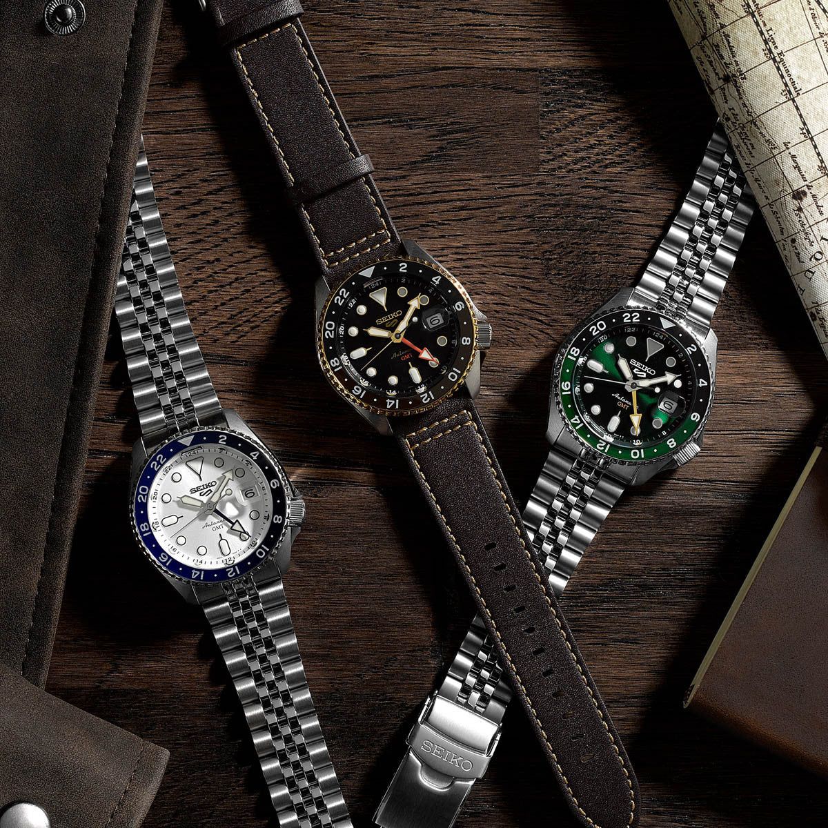 SEIKO 5 SPORTS Mod. GMT AUTOMATIC GREEN WATCHES SEIKO 5