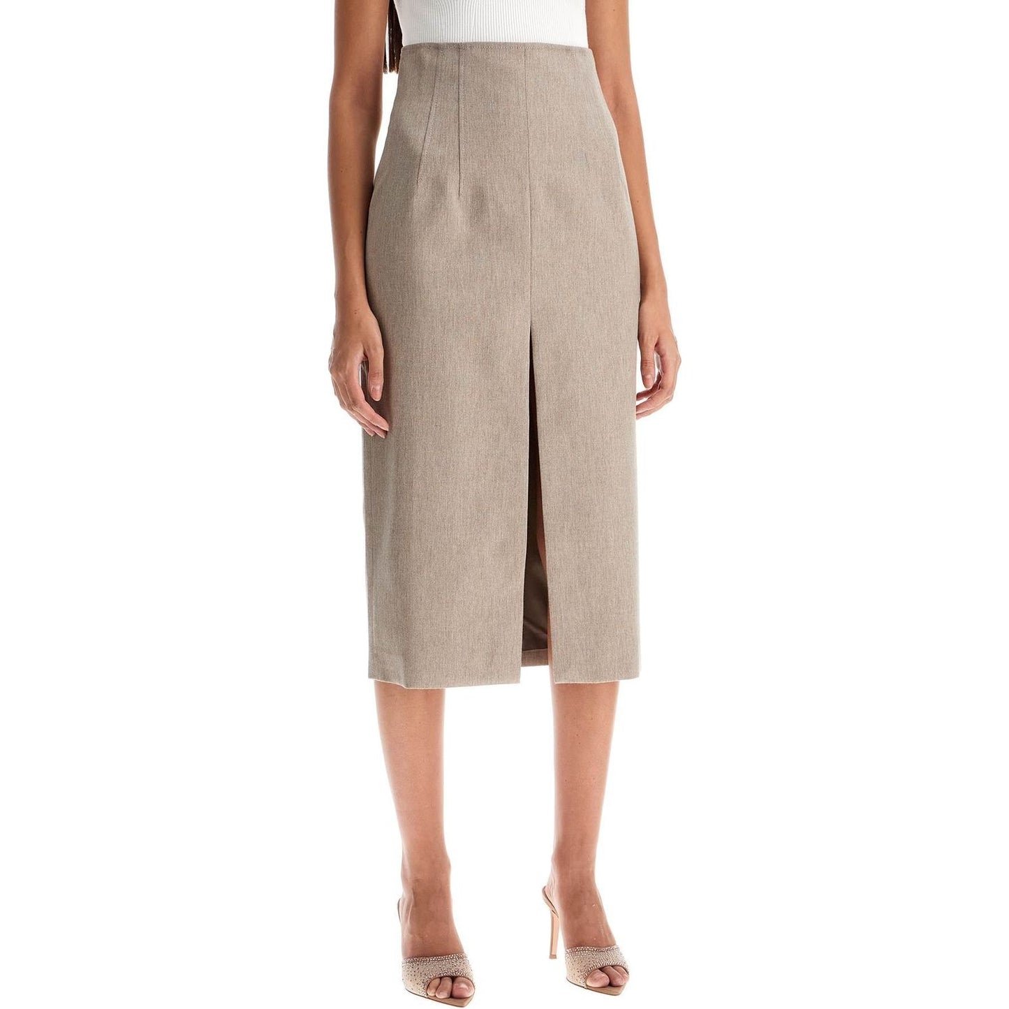 THE ANDAMANE pencil skirt with slit Skirts THE ANDAMANE