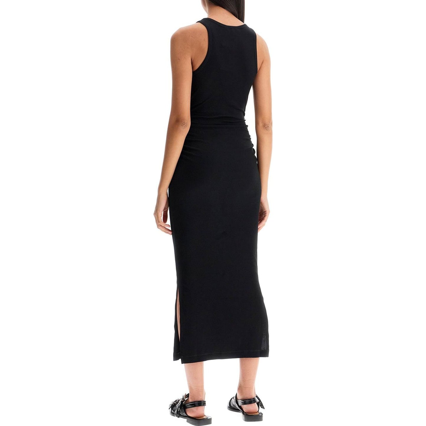 Ganni 'ribbed jersey midi dress with nine Dresses Ganni