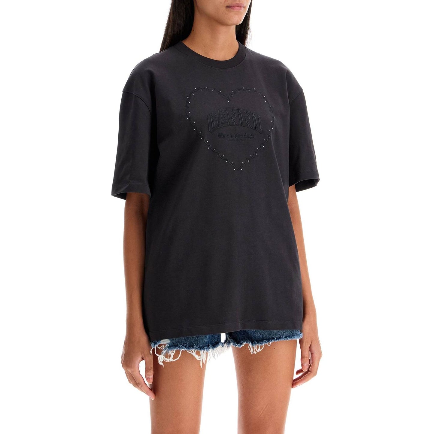 Ganni embroidered oversized t Topwear Ganni