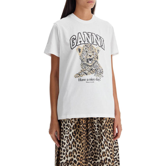 Ganni relaxed fit printed t-shirt Topwear Ganni