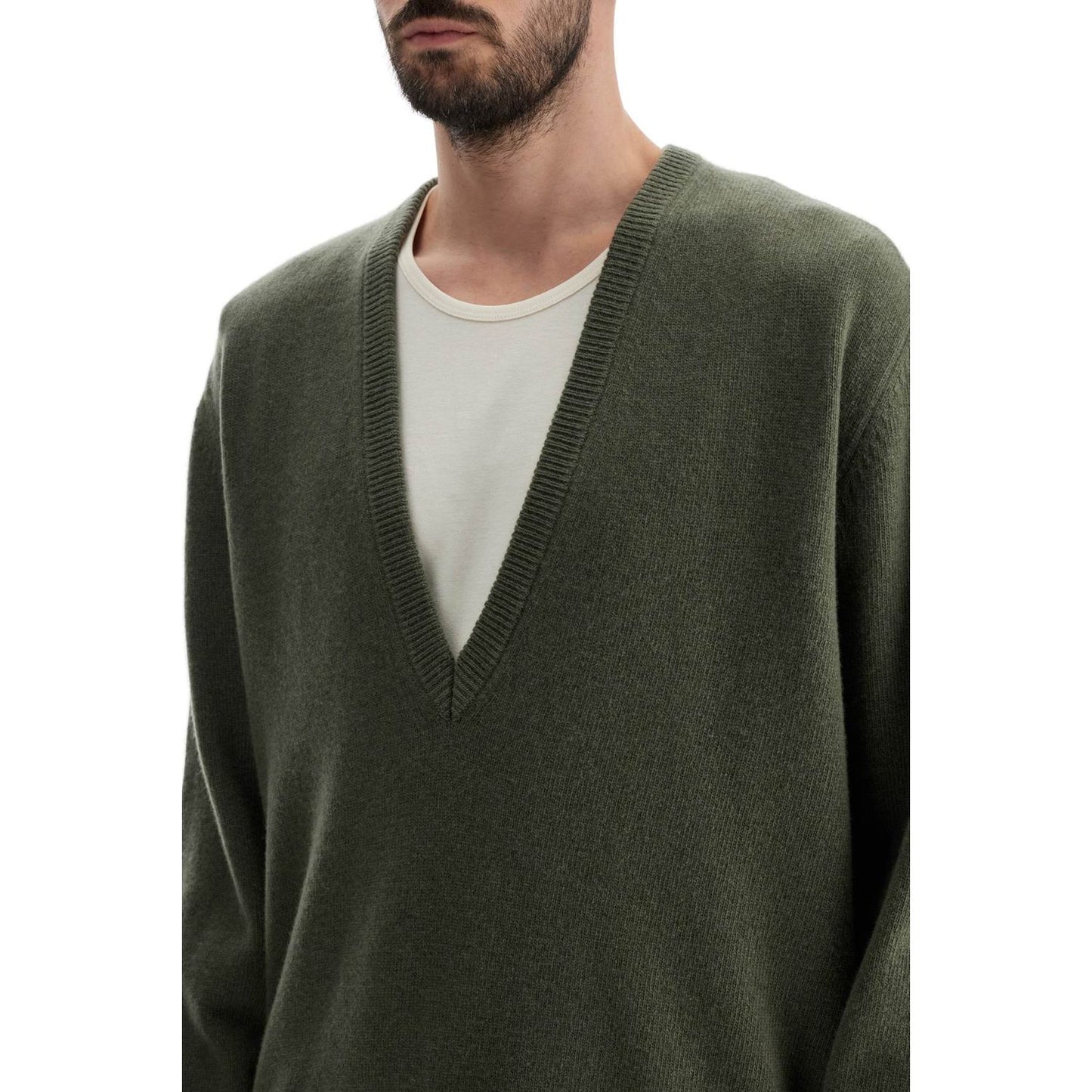 Lemaire deep v-neck pure wool pullover sweater Knitwear Lemaire