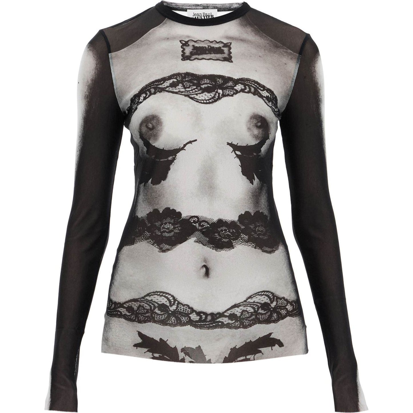 JEAN PAUL GAULTIER 'body lace marinière' mesh Topwear JEAN PAUL GAULTIER