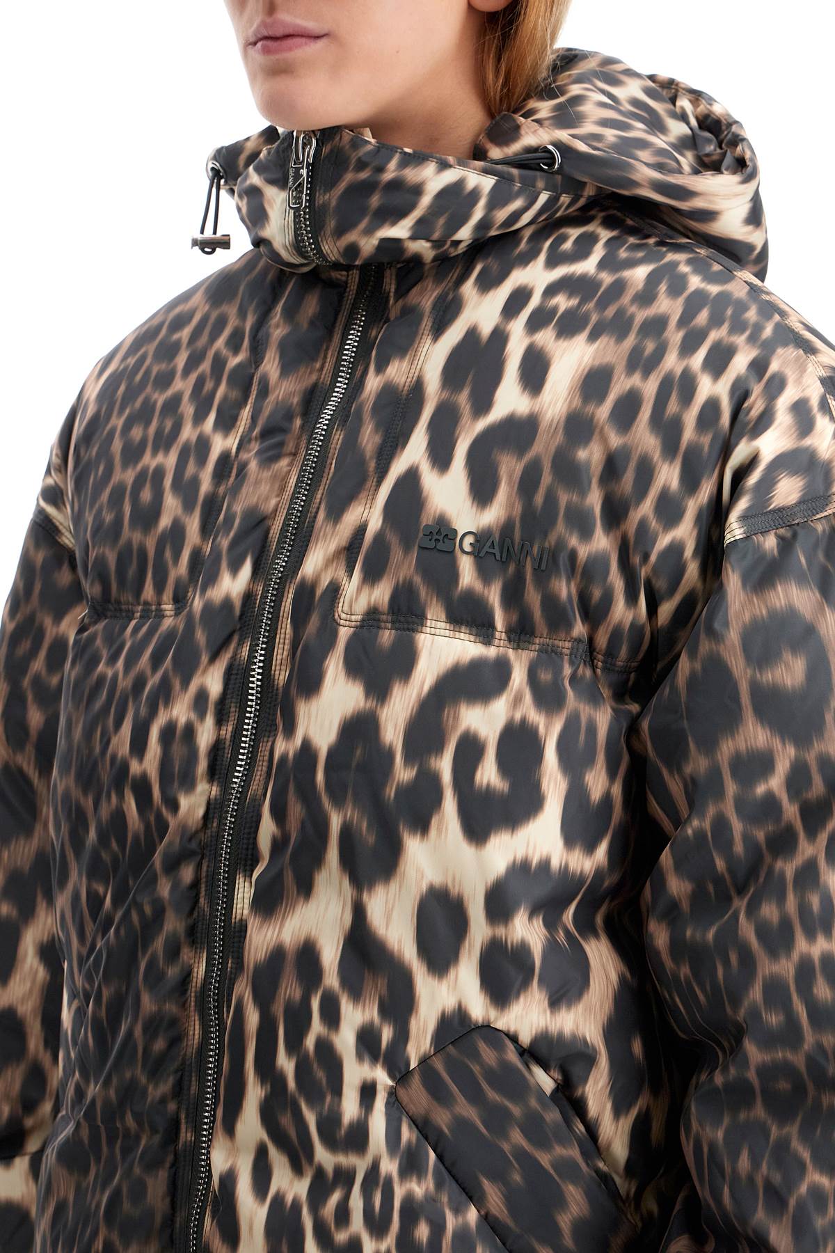 Ganni Ganni leopard print down