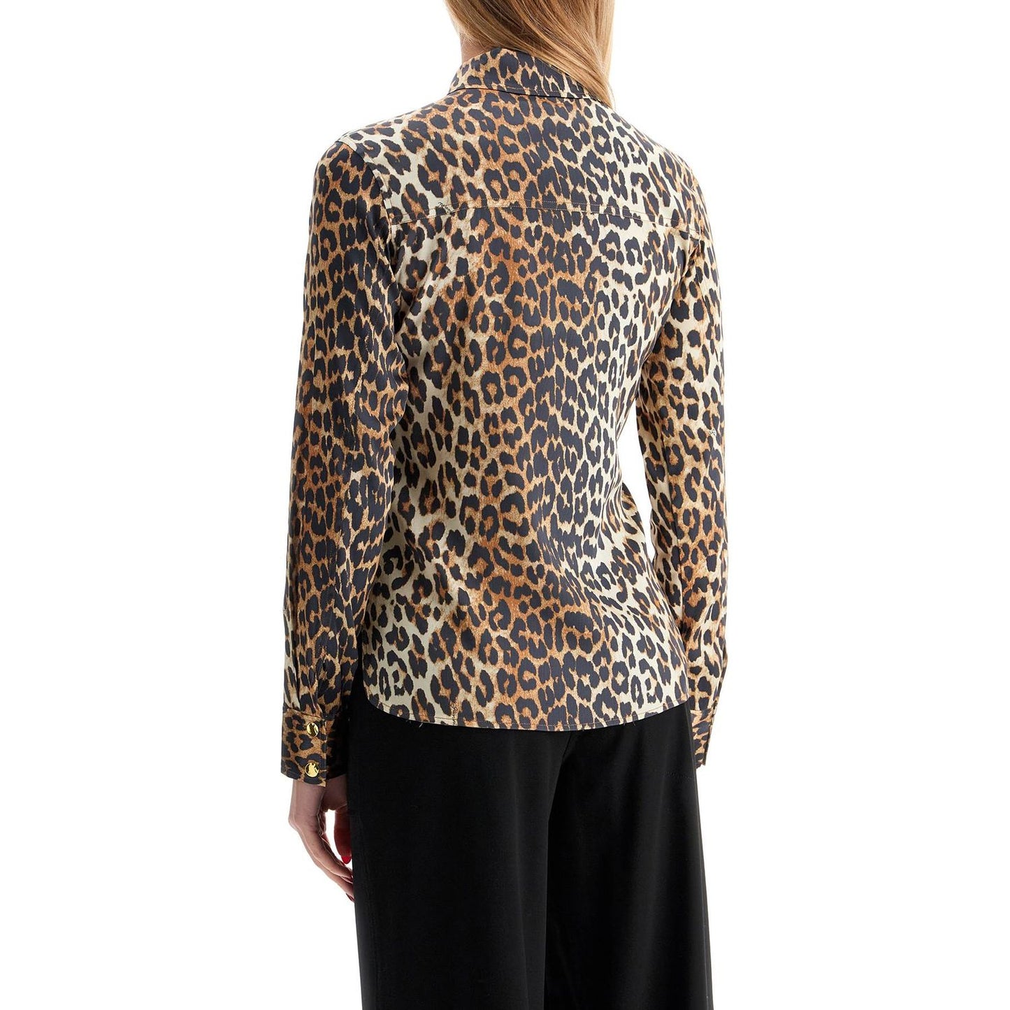 Ganni leopard print satin shirt Topwear Ganni