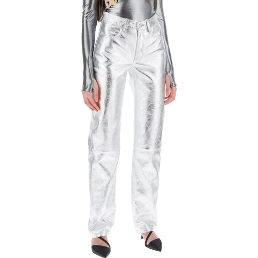 Marine Serre moonogram pants in laminated leather Trousers Marine Serre