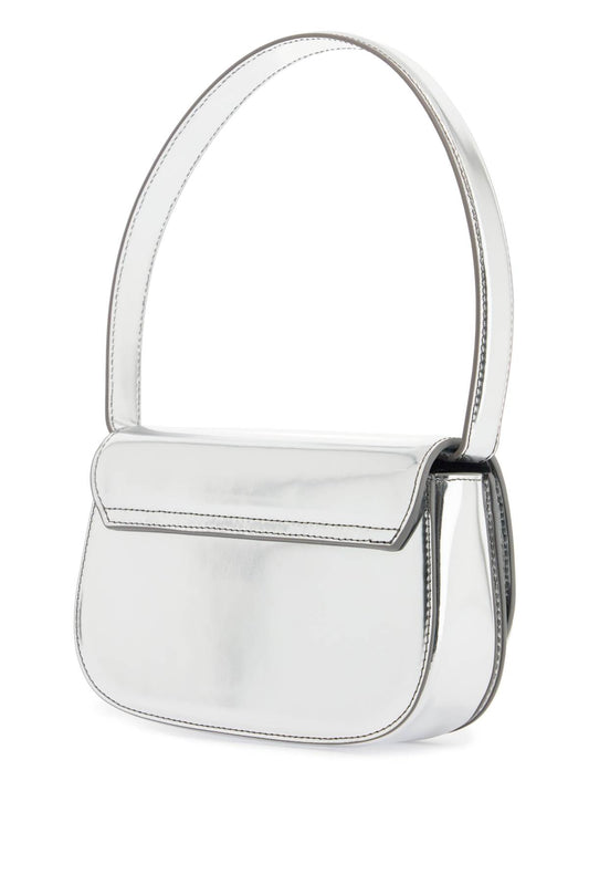 Diesel metallic silver shoulder bag 1dr compact with adjustable strap Handbag Diesel