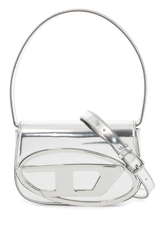 Diesel metallic silver shoulder bag 1dr compact with adjustable strap Handbag Diesel