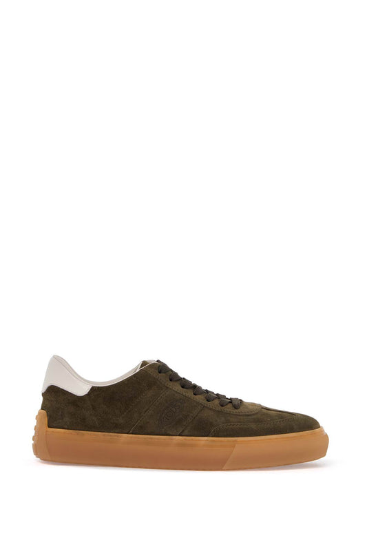 Tod'S olive green suede lace-up shoes with non-slip sole Lace-ups Tod'S