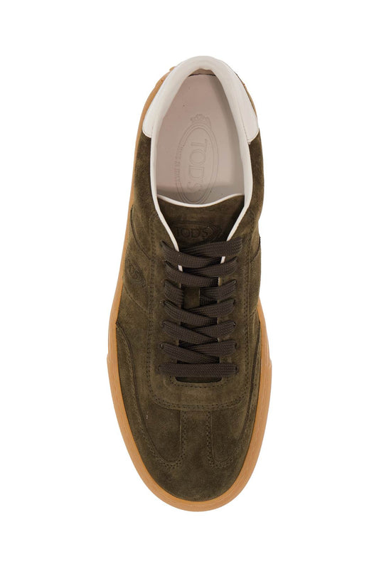 Tod'S olive green suede lace-up shoes with non-slip sole Lace-ups Tod'S