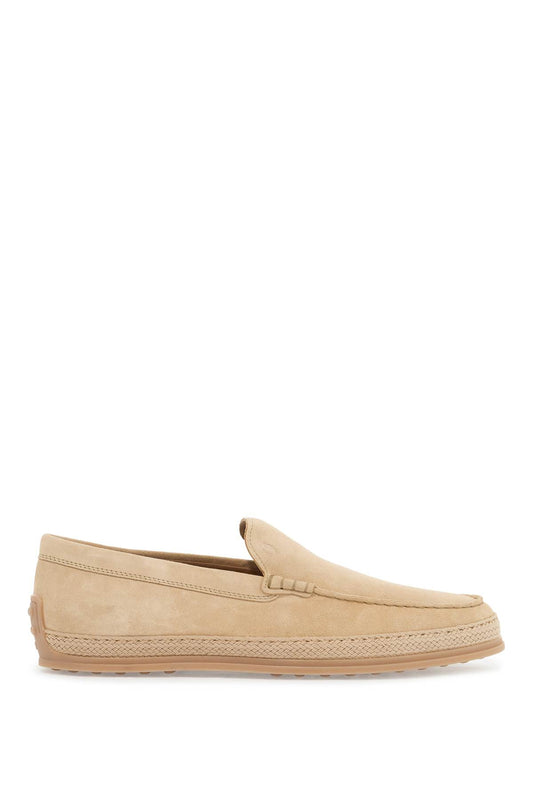 Tod'S beige woven leather slip-on loafers with rubber sole Moccasins Tod'S