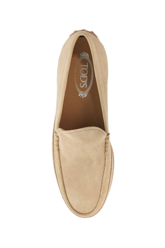 Tod'S beige woven leather slip-on loafers with rubber sole Moccasins Tod'S