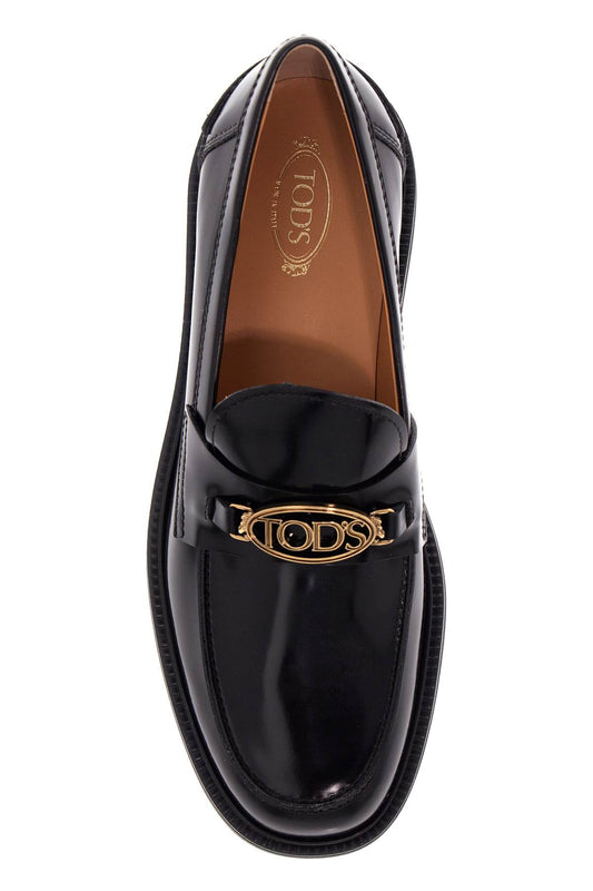 Tod'S metal logo loafers with metal detailing Loafers Tod'S Black