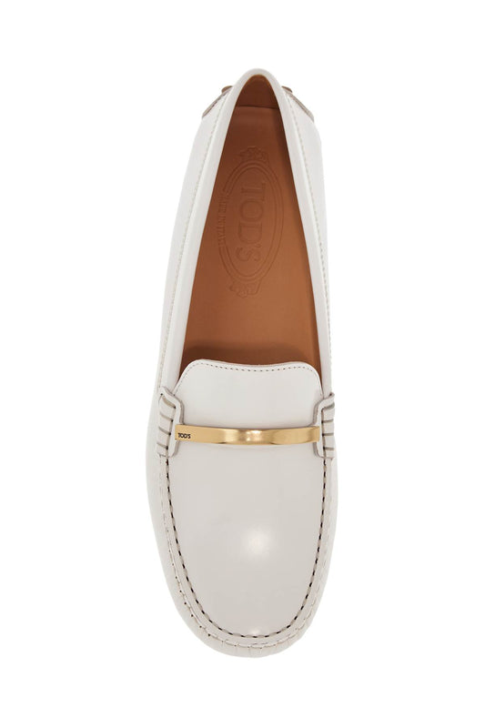 Tod'S white lime calfskin driving loafer with low heel Loafers Tod'S