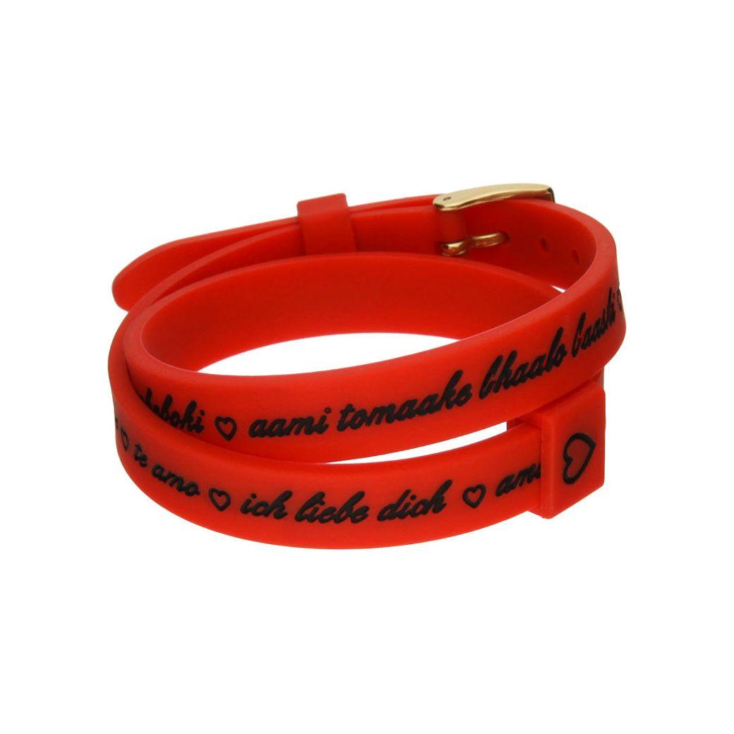 Il MEZZOMETRO Mod. I LOVE YOU GOLD - Bracciale in silicone/silicone bracelet DESIGNER FASHION JEWELLERY IL MEZZOMETRO