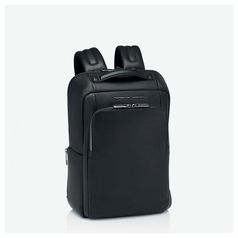 Front view with bag zipped and handles upright.